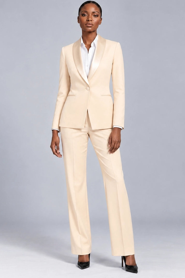 Women's Beige Formal Tuxedo - Suit Heritage