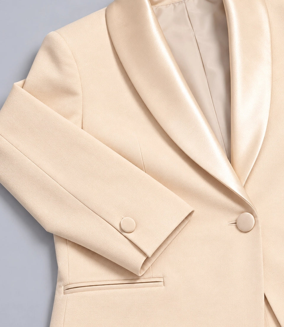 Women's Beige Formal Tuxedo Fabric -  Suit Heritage