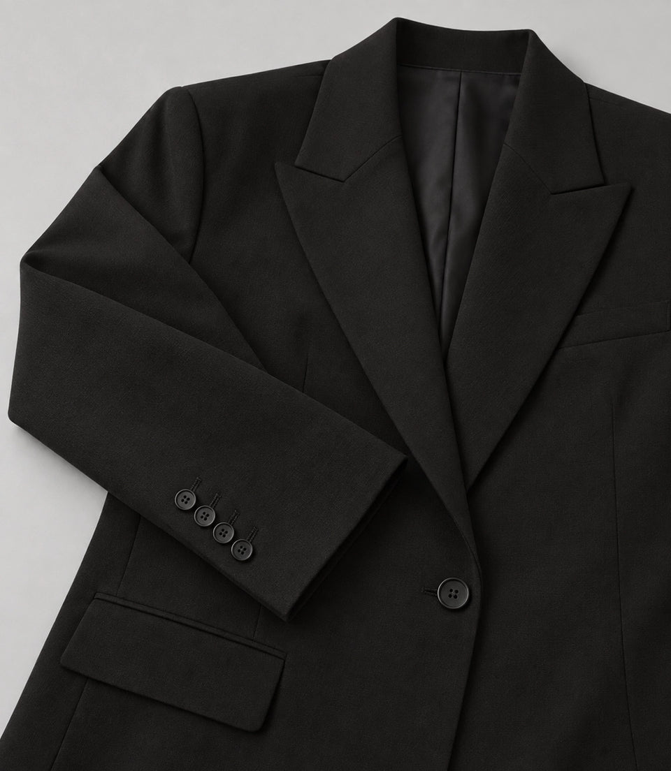 Women's Black Baggy Suit Fabric -  Suit Heritage
