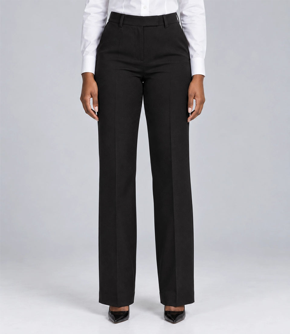 Women's Black Contrast Lapel Tuxedo Pant -  Suit Heritage