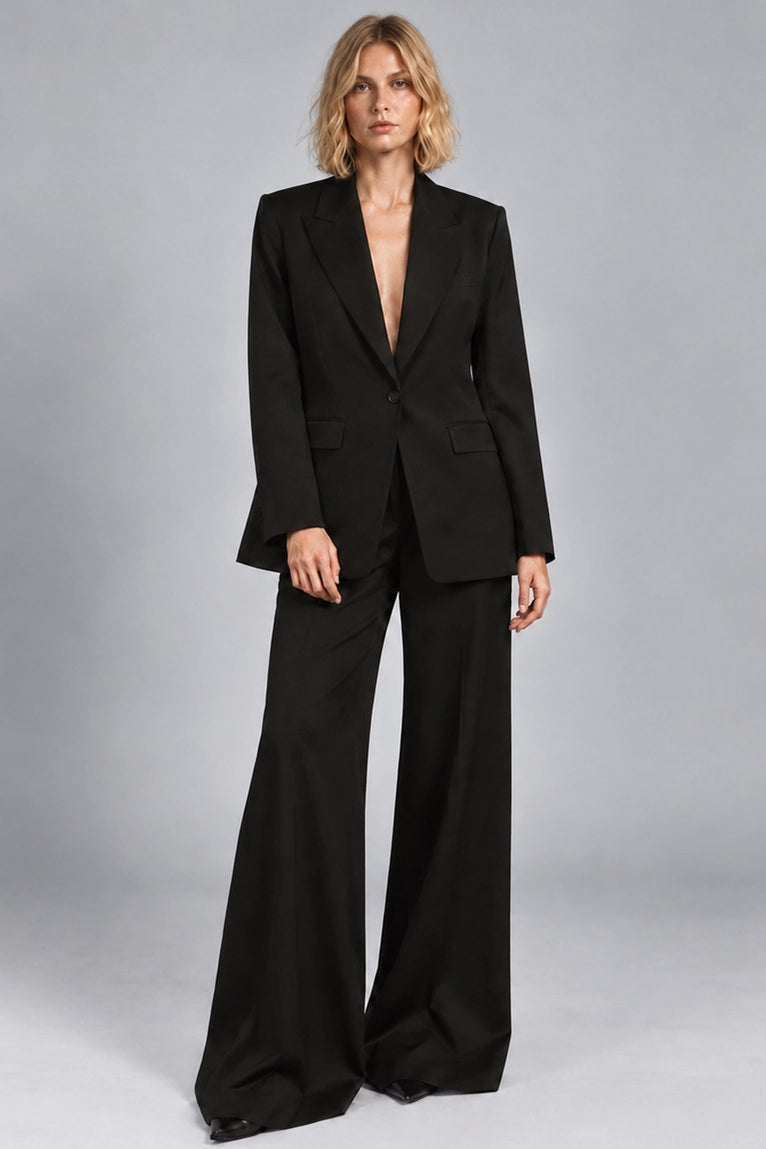 Women's Black Loose Fit Suit -  Suit Heritage