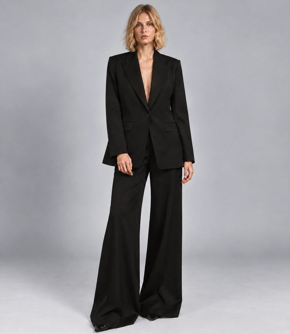 Women's Black Loose Fit Suit -  Suit Heritage