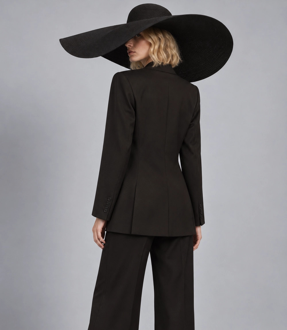 Women's Black Loose Fit Suit Back  -  Suit Heritage