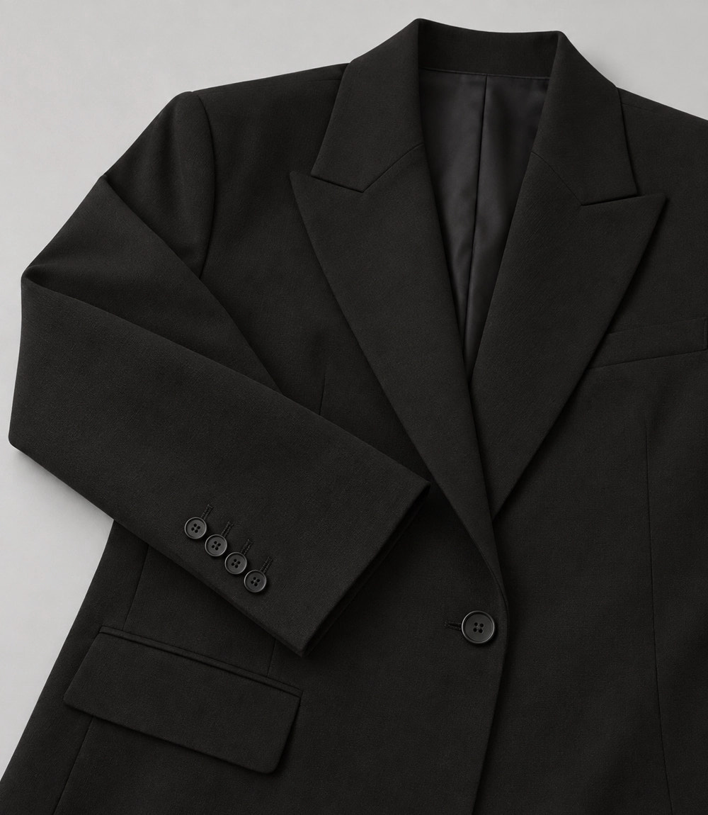 Women's Black Loose Fit Suit Fabric -  Suit Heritage