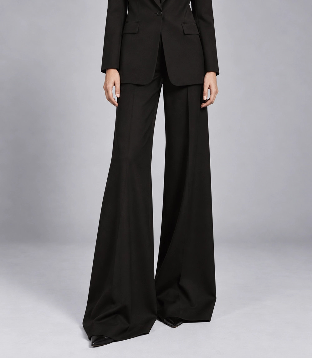 Women's Black Loose Fit Suit Pant  -  Suit Heritage