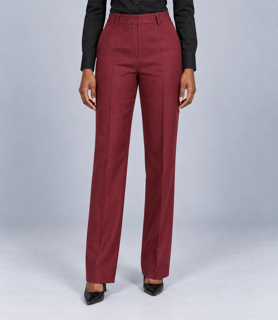 Women's Burgundy Linen 2 Piece Suit Pant - Suit Heritage