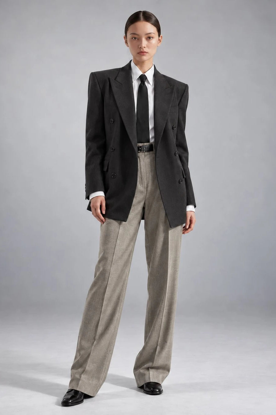 Women's Charcoal Black Oversized Suit -  Suit Heritage
