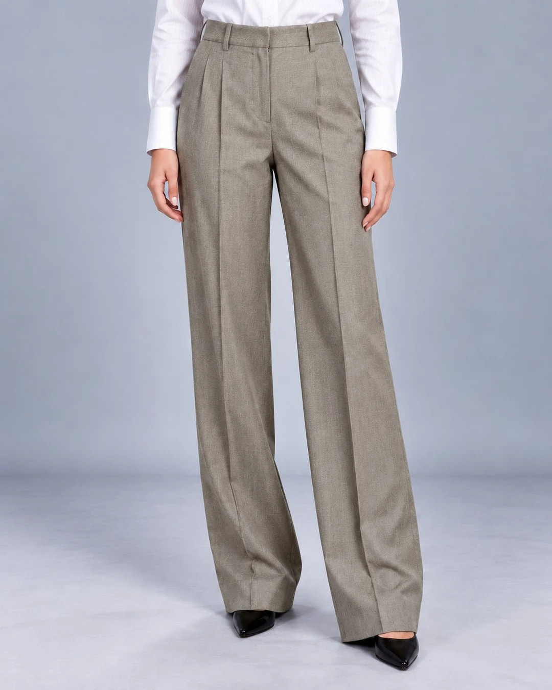 Women's Charcoal Black Oversized Suit Pant -  Suit Heritage