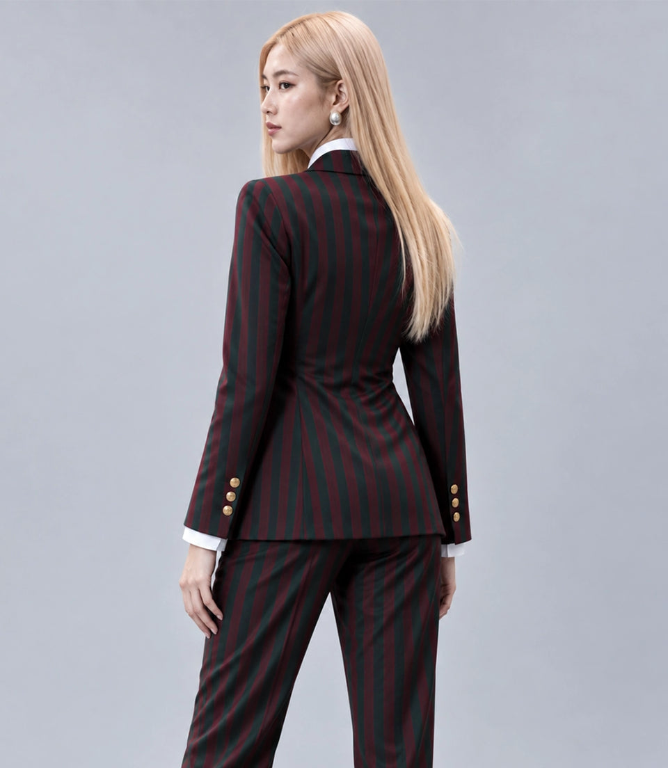 Women's Double Breasted Wool Overcoat Back - Suit Heritage