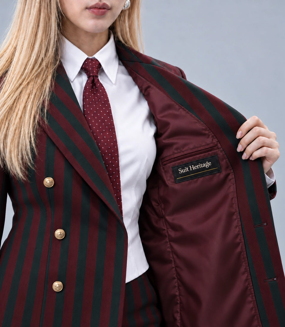 Women's Double Breasted Wool Overcoat Inner - Suit Heritage