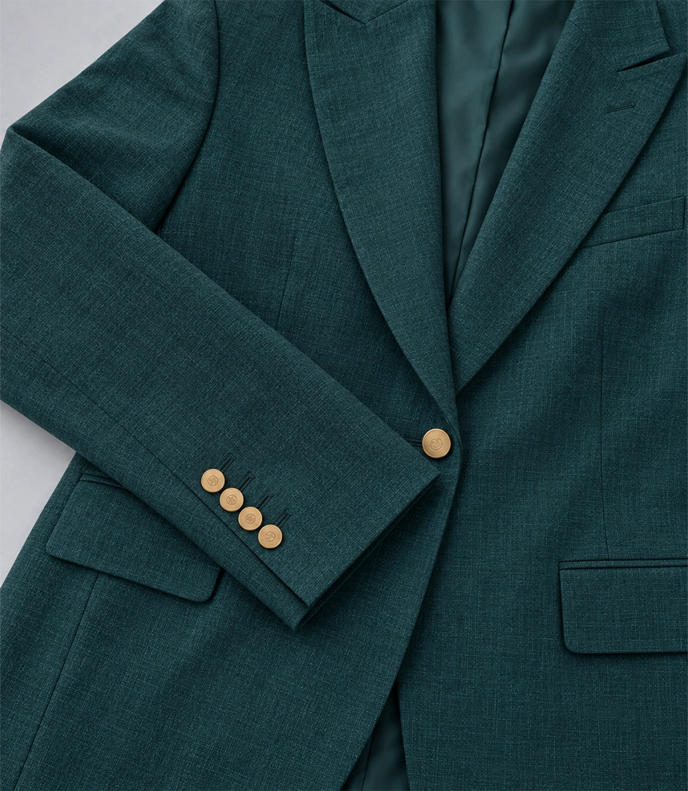 Women's Green Linen 2 Piece Suit Blazer - Suit Heritage