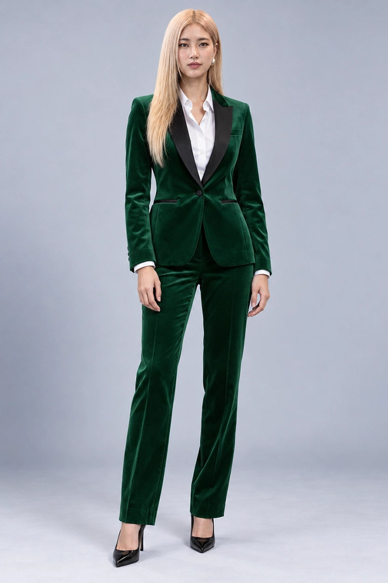Women's Green Velvet Tuxedo -  Suit Heritage