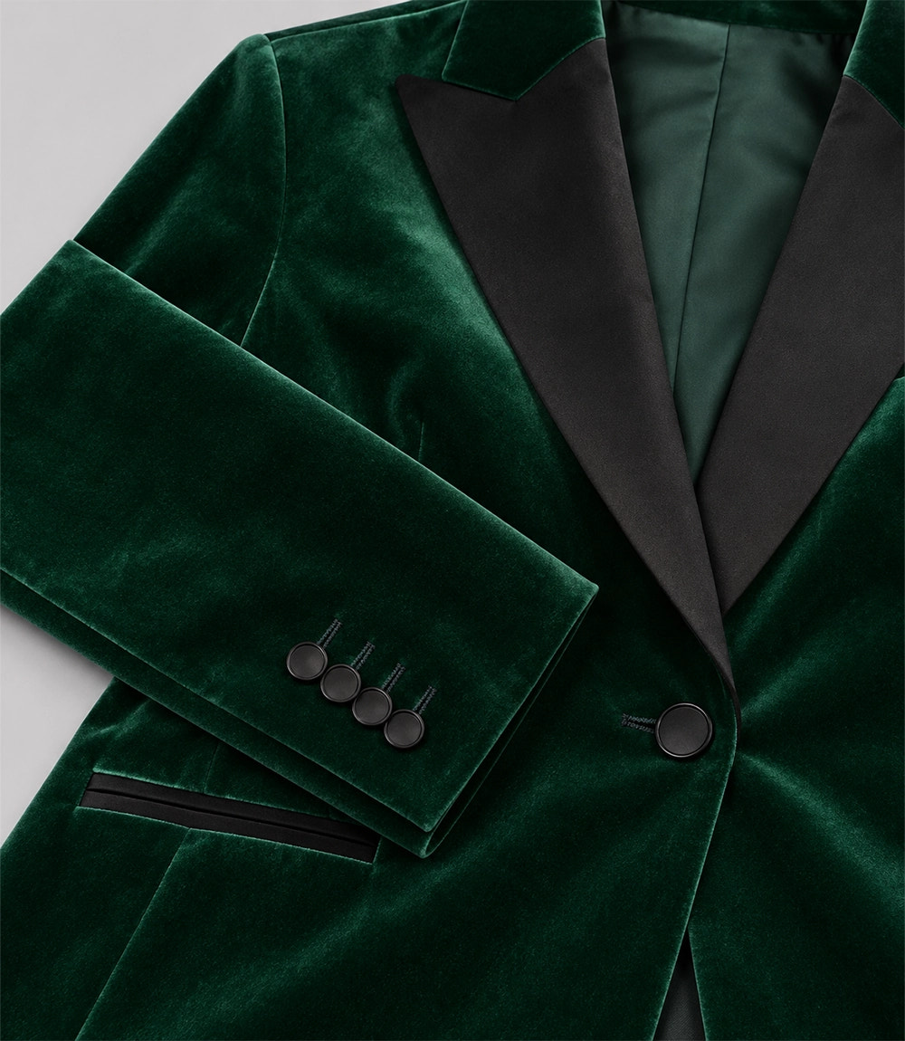 Women's Green Velvet Tuxedo Fabric -  Suit Heritage