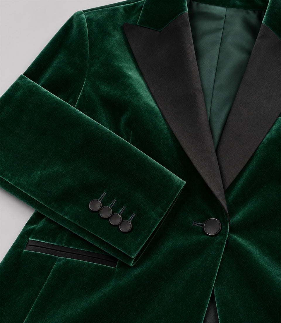 Women's Green Velvet Tuxedo Fabric -  Suit Heritage