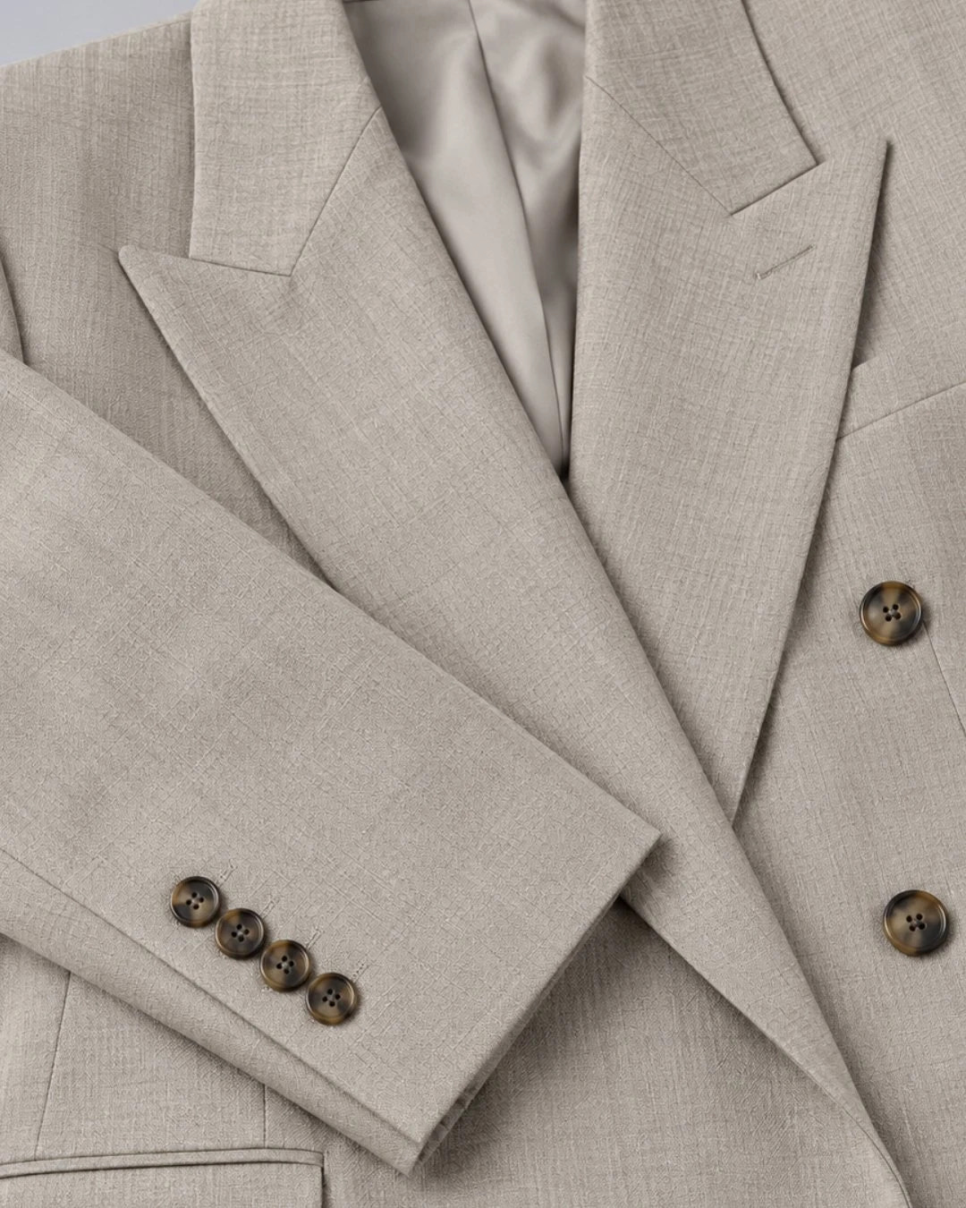 Women's Greige oversized Suit Fabric -  Suit Heritage