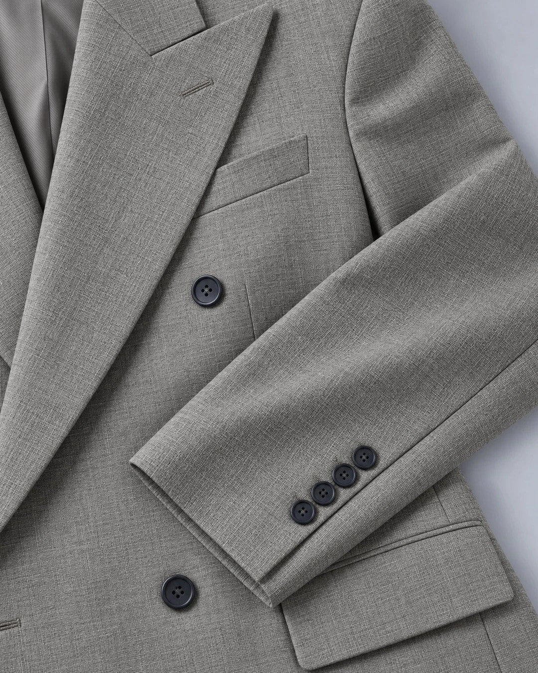 Women's Grey Double breasted Wide Leg Suit Fabric -  Suit Heritage