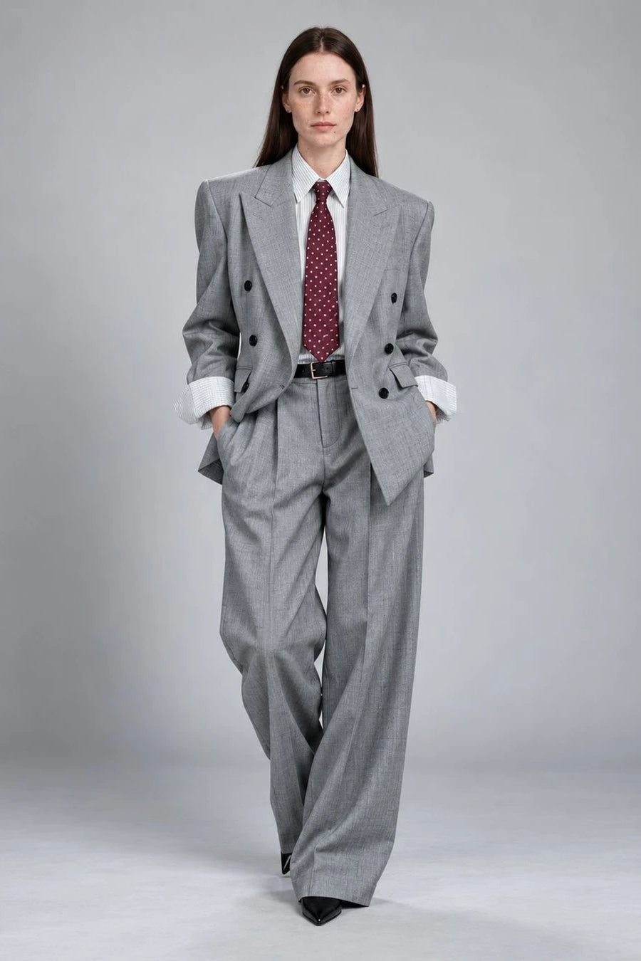Women's Medium Grey Double Breasted Suit -  Suit Heritage