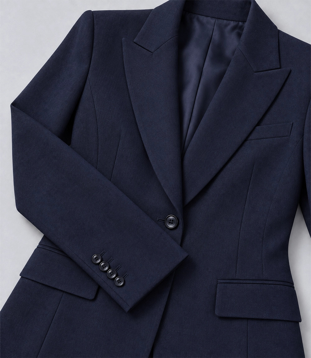 Women's Navy Blue 3 Piece Suit Blazer - Suit Heritage