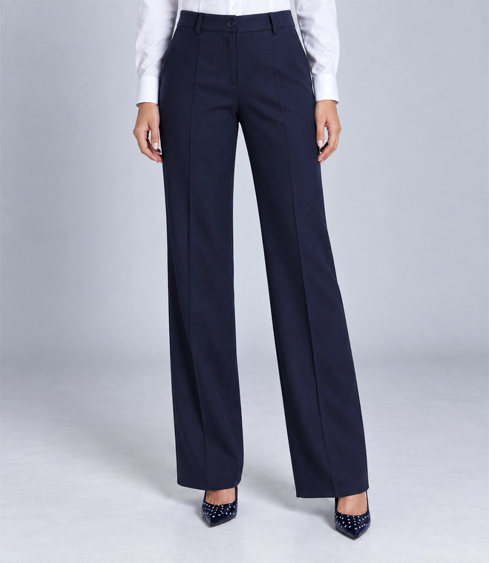 Women's Navy Blue 3 Piece Suit Pant - Suit Heritage