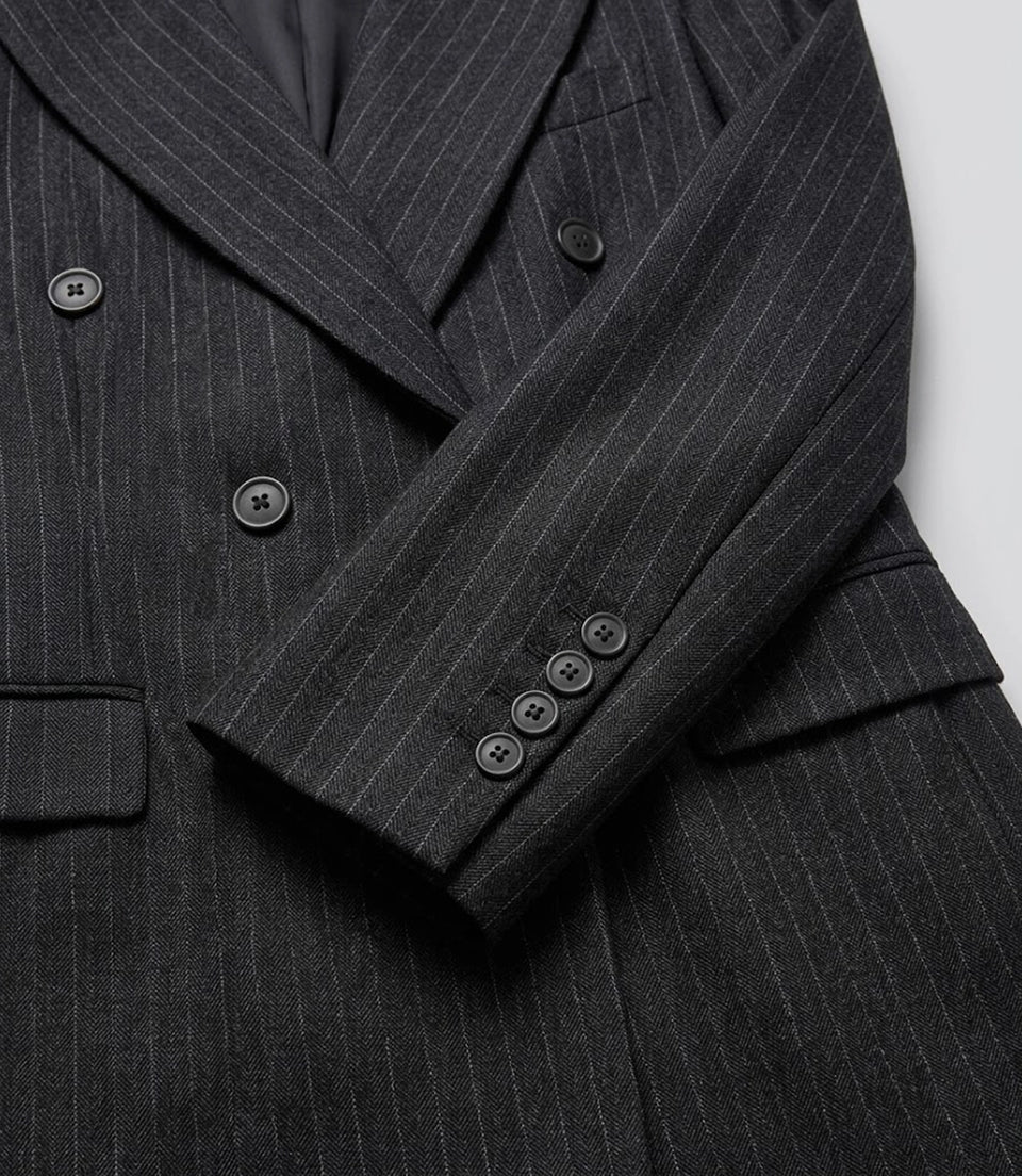 Women's Peaky Blinder Black Overcoat Blazer - Suit Heritage