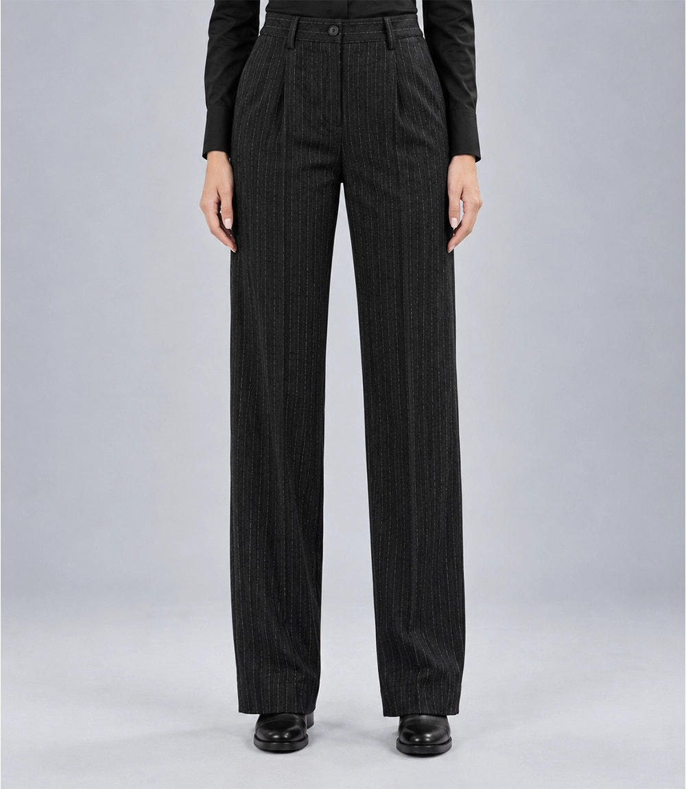 Women's Peaky Blinder Black Overcoat Pant - Suit Heritage