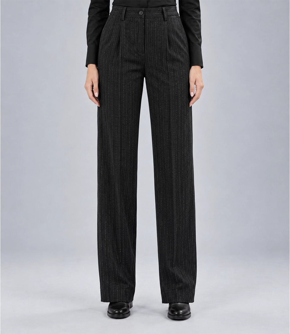 Women's Peaky Blinder Black Overcoat Pant - Suit Heritage