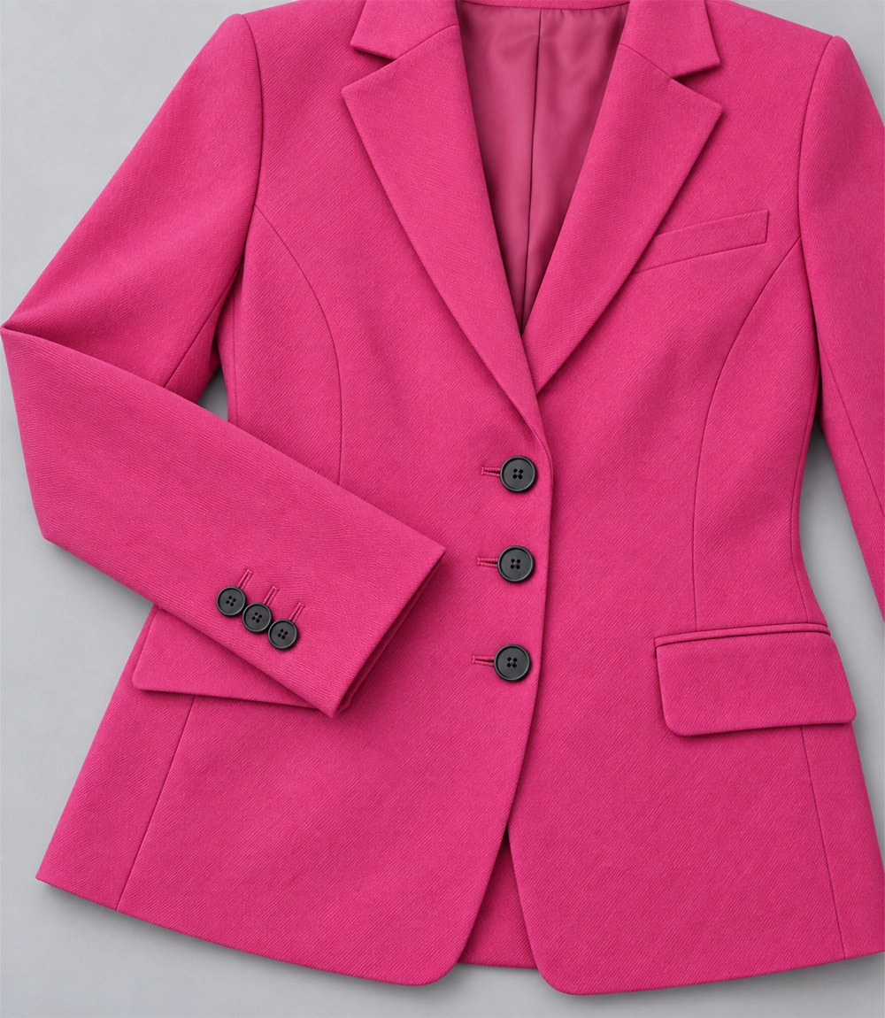 Women's Pink Wool Blend 2 Piece Suit Blazer - Suit Heritage