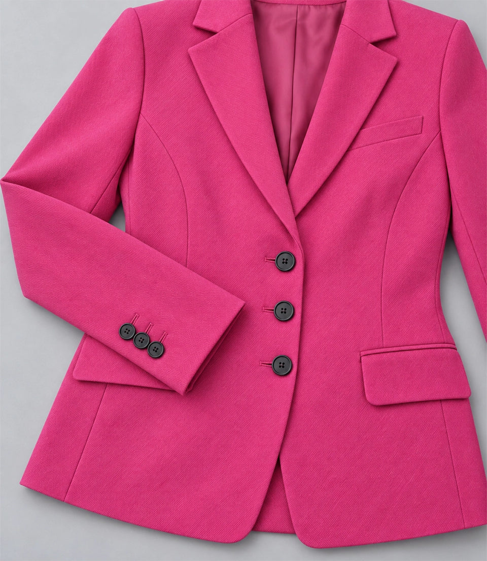 Women's Pink Wool Blend 2 Piece Suit Blazer - Suit Heritage