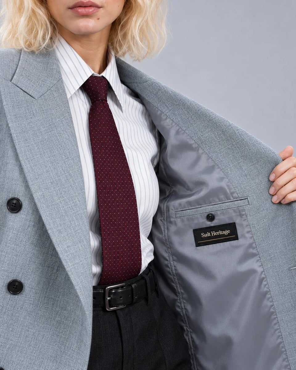 Women's Powder Blue Relaxed Fit Suit Inner  -  Suit Heritage