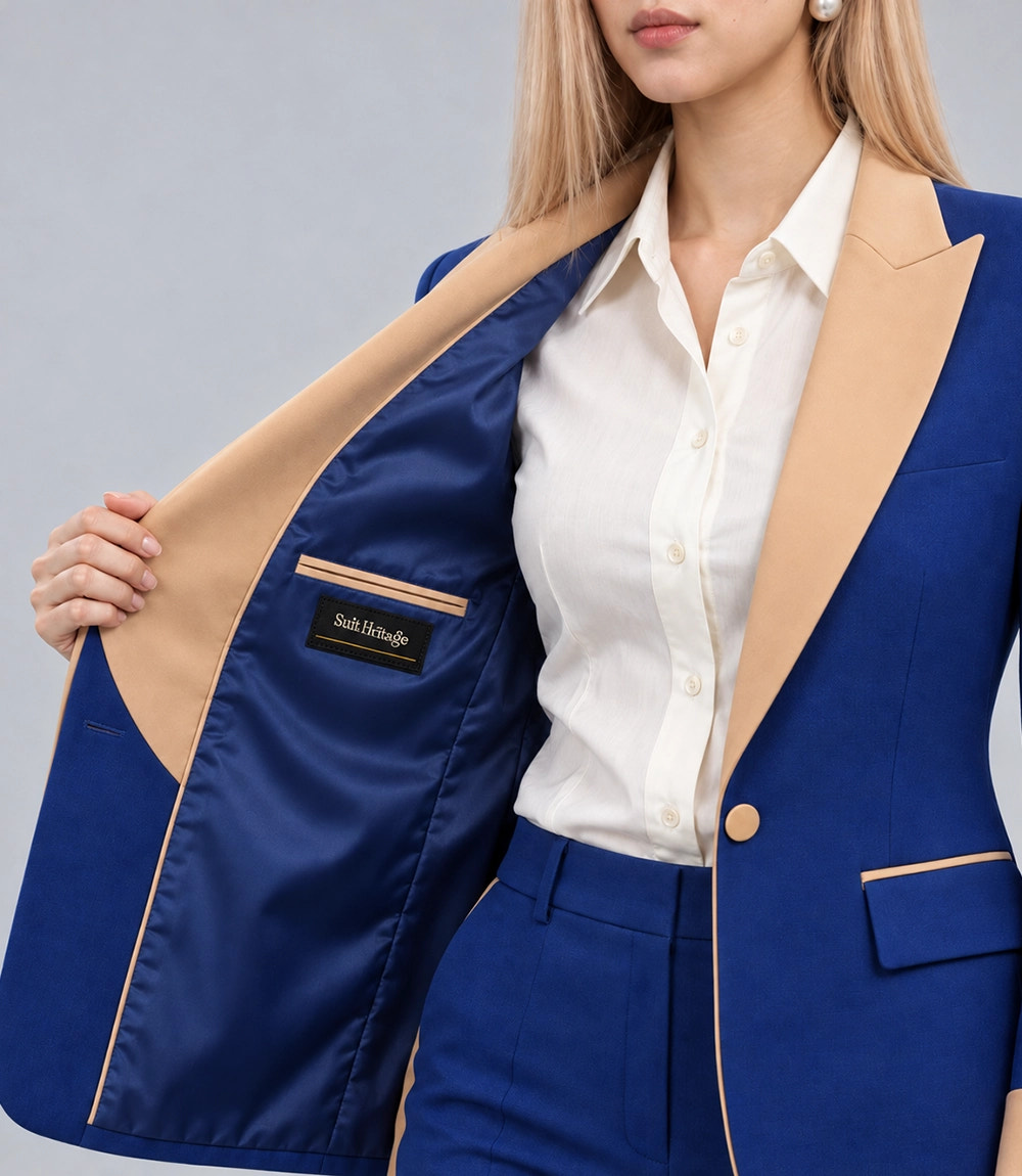 Women's Slim Fit Royal Blue Tuxedo Inner  -  Suit Heritage