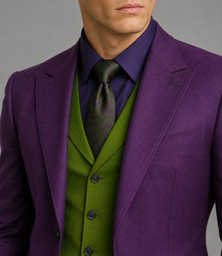 Men's Purple Joker 3 Piece Wedding Suit