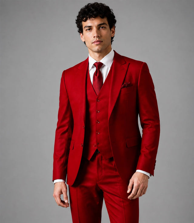 shop Men's Red Formal 3 Wedding 3 Piece Suit - Suit Heritage