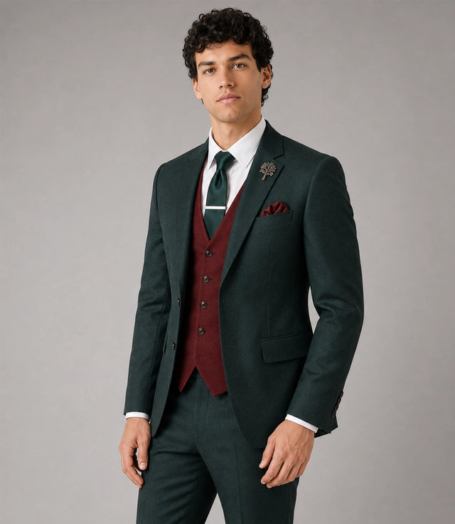 shop Men's Tailored Green Formal Wedding 3 Piece Suit - Suit Heritage