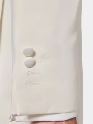 SuitsHeritage Men’s White Solid Regular Fit 2 Piece Tuxedo Cuffs