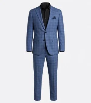 Ashford Cotton Blue Plaid Suit