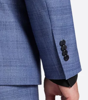 Ashford Cotton Blue Plaid Suit Cuffs