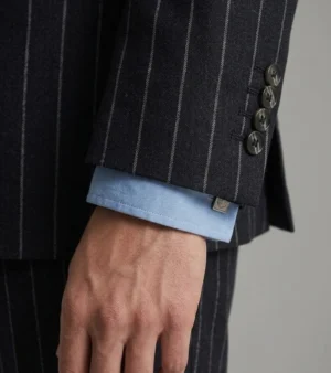 Ashford Cotton Pinstripe Black Suit Cuffs