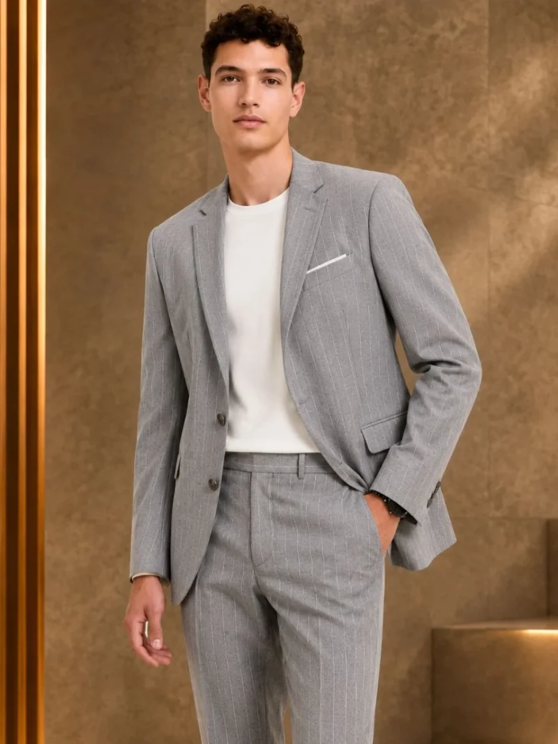 Ashford Cotton Pinstripe Grey Suit