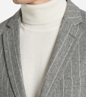 Ashford Cotton Pinstripe Grey Suit Collar