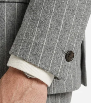 Ashford Cotton Pinstripe Grey Suit Cuffs