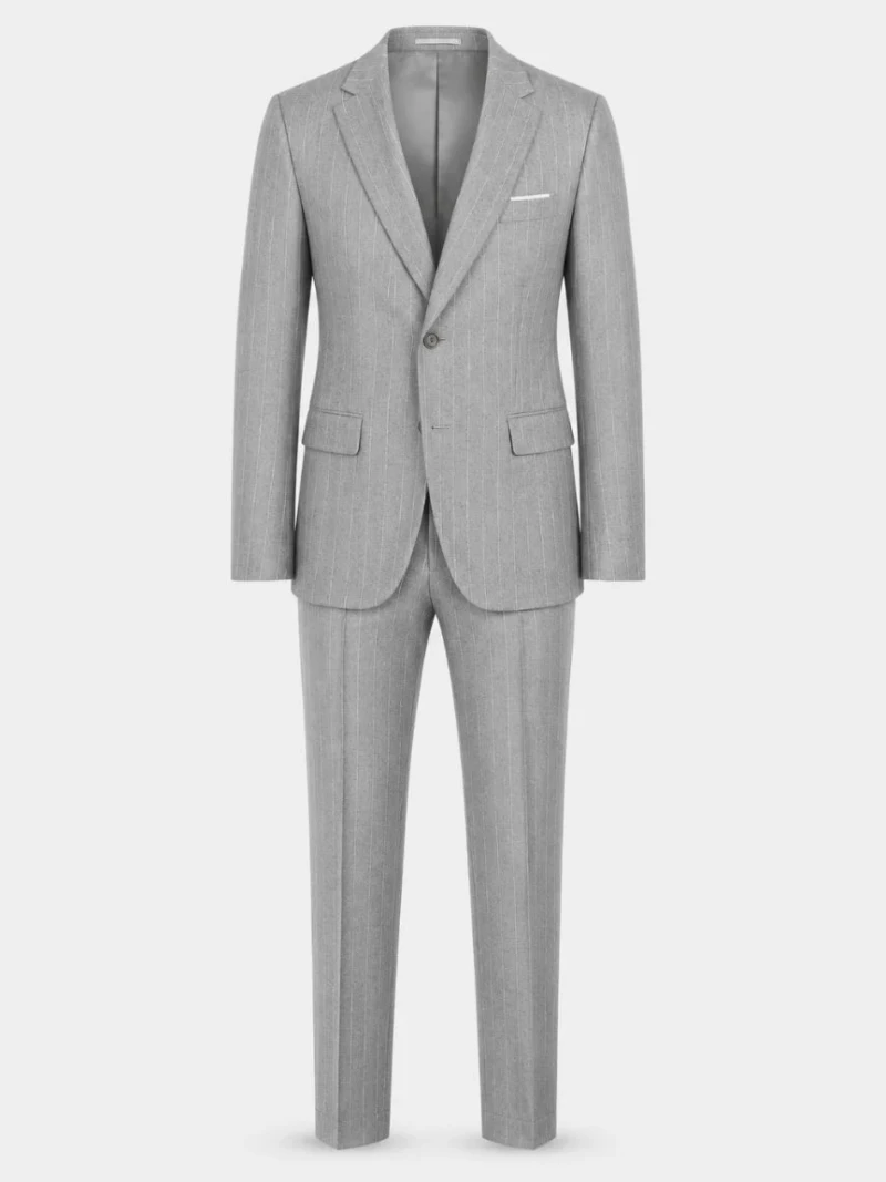 Ashford Cotton Pinstripe Grey Suit Front Img