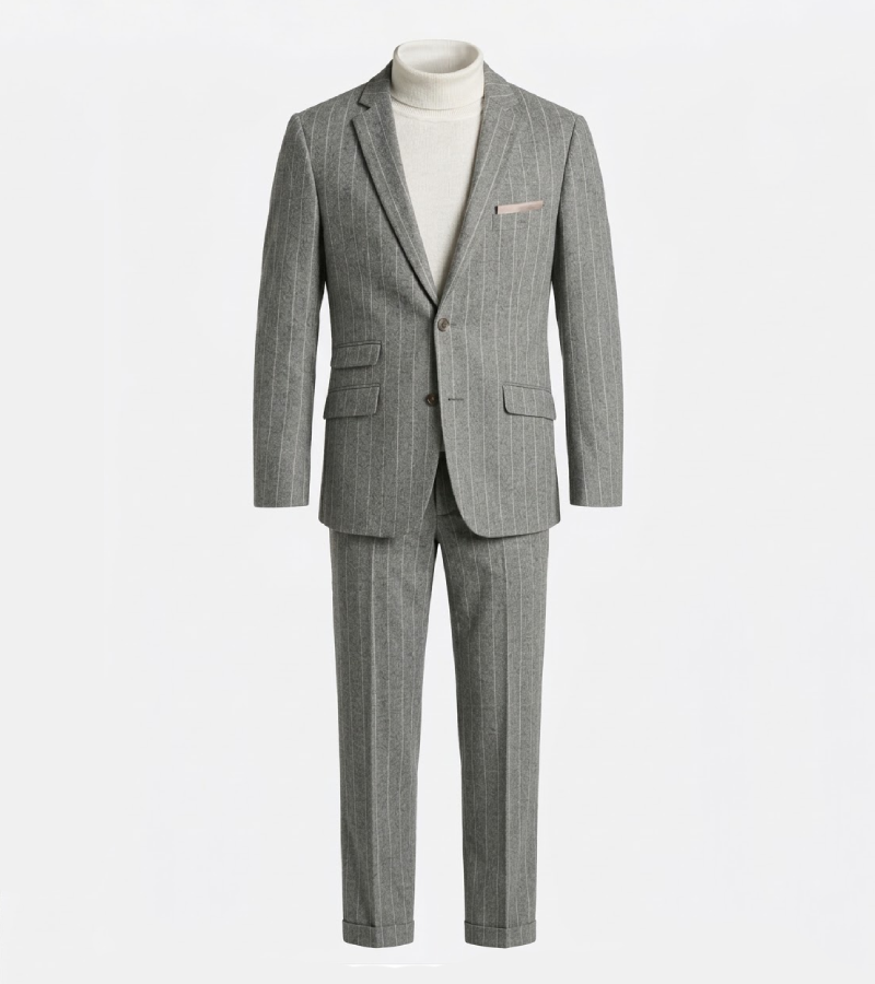 Ashford Cotton Pinstripe Grey Suit