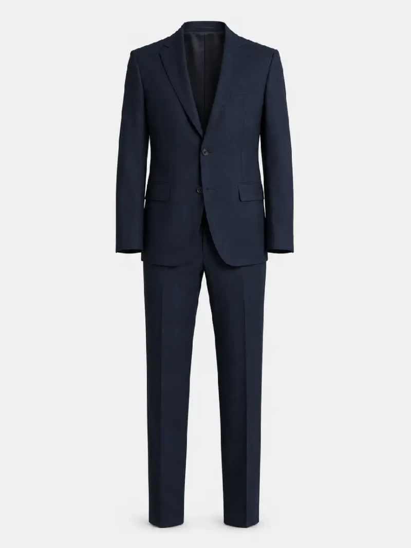 Ashford Cotton Plaid Dark Navy Suit Ghost Mannequin - Suit Heritage