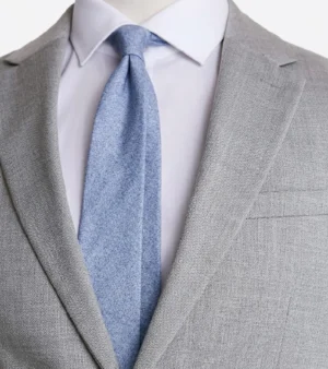Ashford Cotton Plaid Light Grey Suit Collar