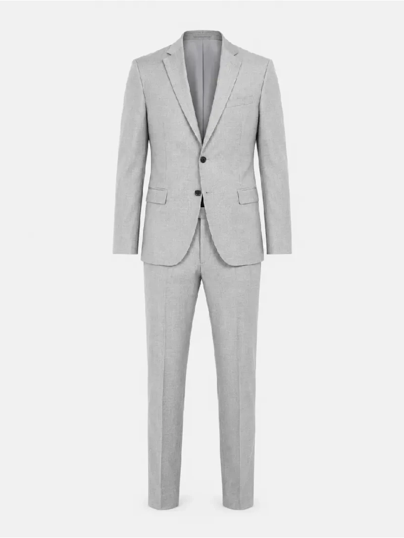 Ashford Cotton Plaid Light Grey Suit Ghost Mannequin - Suit Heritage