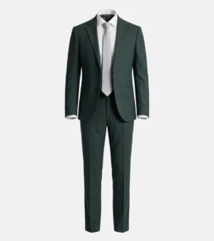 Ashford Cotton Textured Dark Green Suit