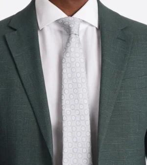 Ashford Cotton Textured Dark Green Suit Collar