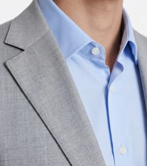 Ashford Cotton Textured Light Grey Suit Collar