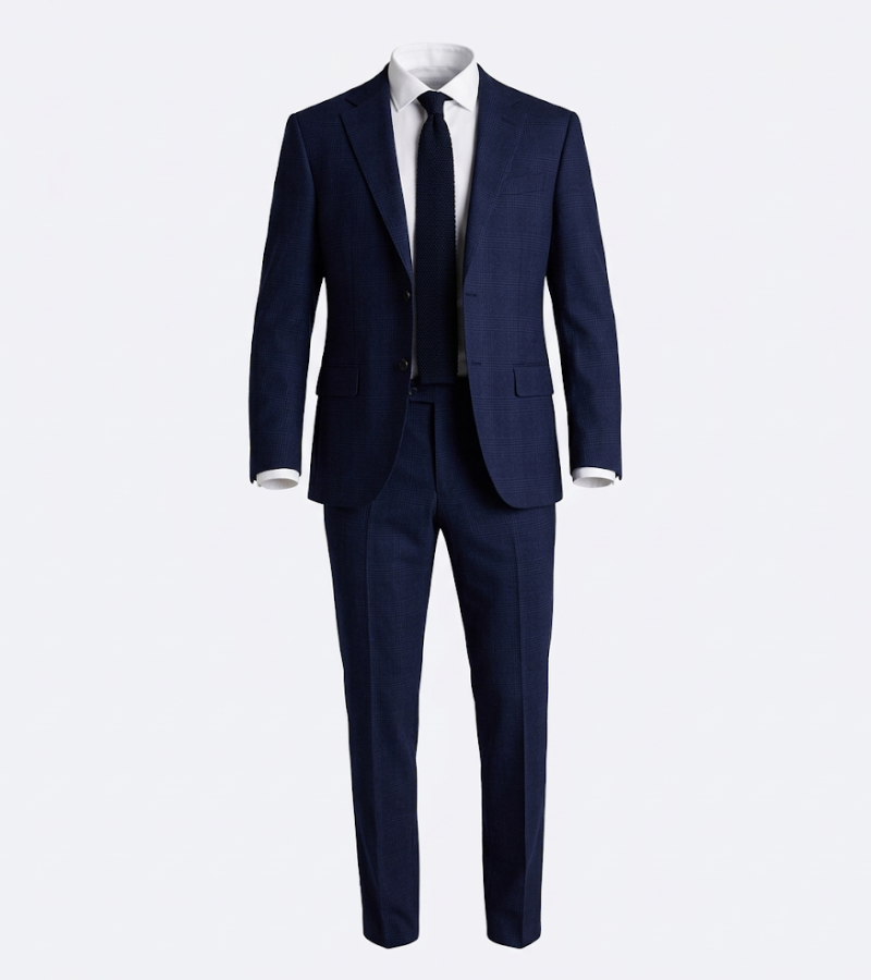 Ashford Cotton Textured Navy Suit