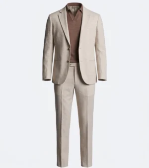 Ashford Herringbone Cotton Cream Suit main